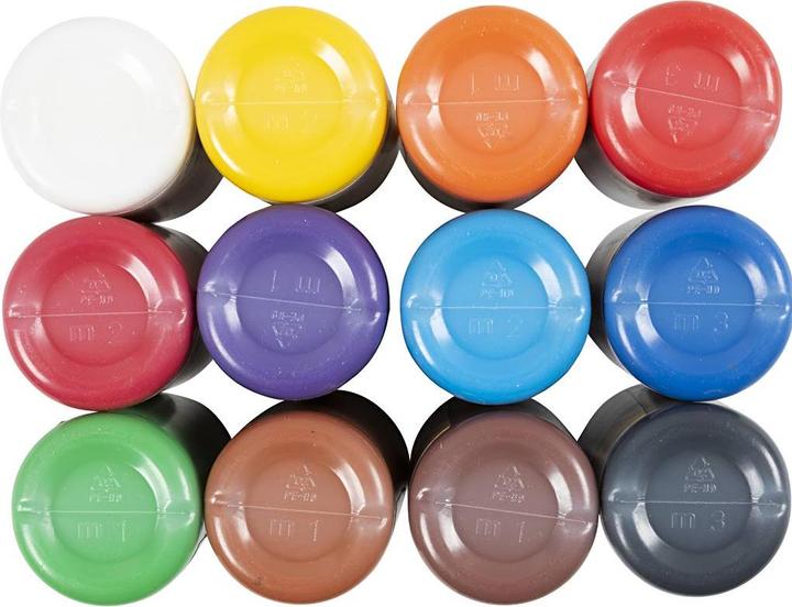 Produktbild Creativ Company Poster Paint, matt, semi opaque, assorted colours, 12x500 ml/ 1 pack (500 ml)