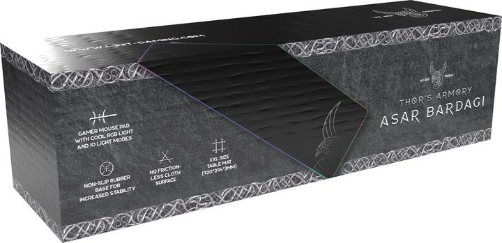 Produktbild L33T Gaming mouse pad Asar Bardagi, with RGB LED backlight, size XXL, 920x294x3mm (XXL)