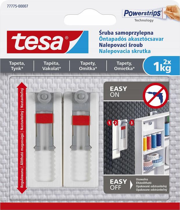 Produktbild tesa Klebeschraube für Tapete & Putz, höhenverstellbar