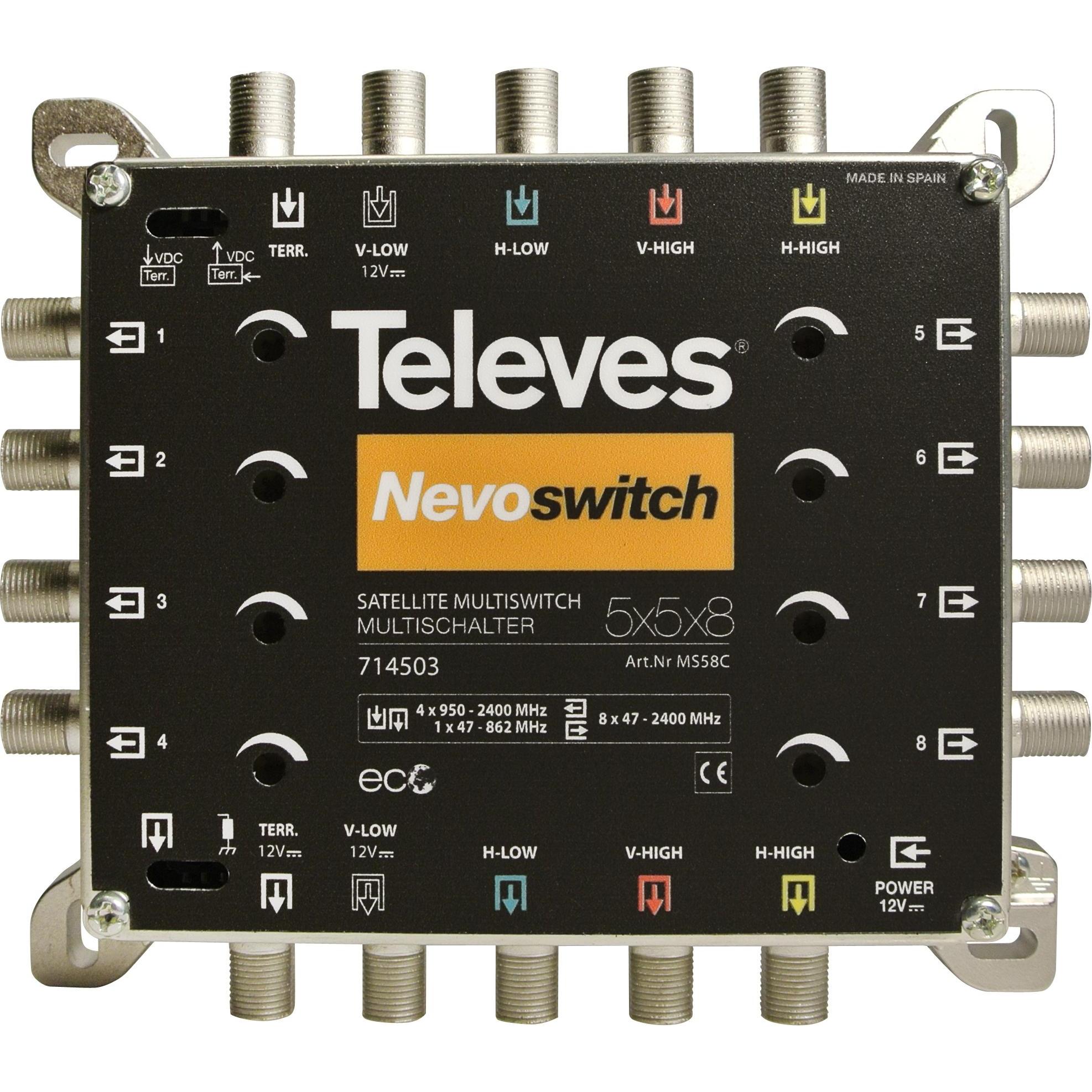 Televes, Gehörschutz, Multischalter 12,70cm (5") 8 Guss NEVO recpower kask. MS58C (1 x)