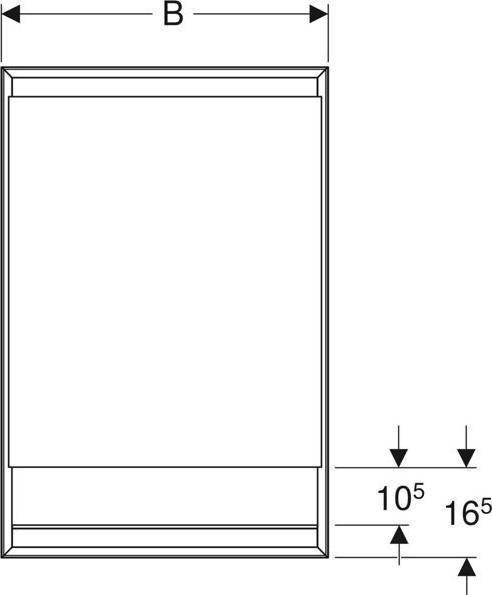 Actual product image Geberit ONE mirror cabinet with ComfortLight, 1 door, with niche, concealed, anodized aluminum, 60x9 (60 x 15 x 90 cm)
