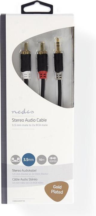 Actual product image Nedis Audio cable stereo jack plug 3.5 mm (10 m)