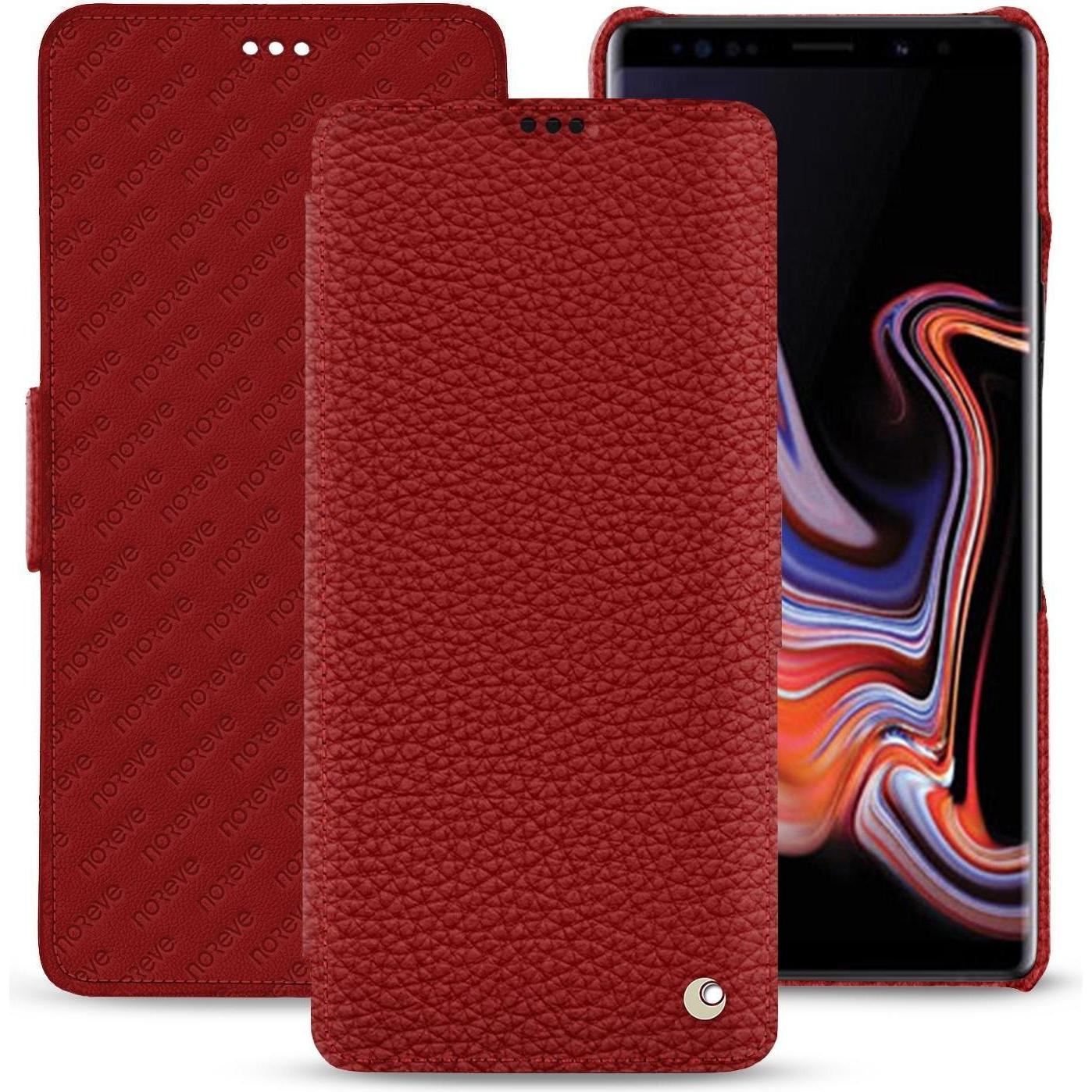 Noreve Lederschutzhülle horizontal (Samsung Galaxy Note 9), Smartphone Hülle, Rot