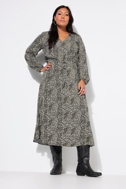 Image du produit Studio Untold Robe maxi coupe trapèze, imprimé léopard et style cache-coeur (46, 48)