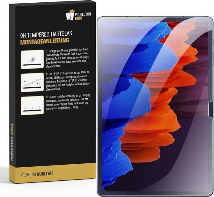 Produktbild Protectorking 3x echtes Tempered 9H Panzerhartglas 3D KLAR (3 Stück, Galaxy Tab S8 Plus)