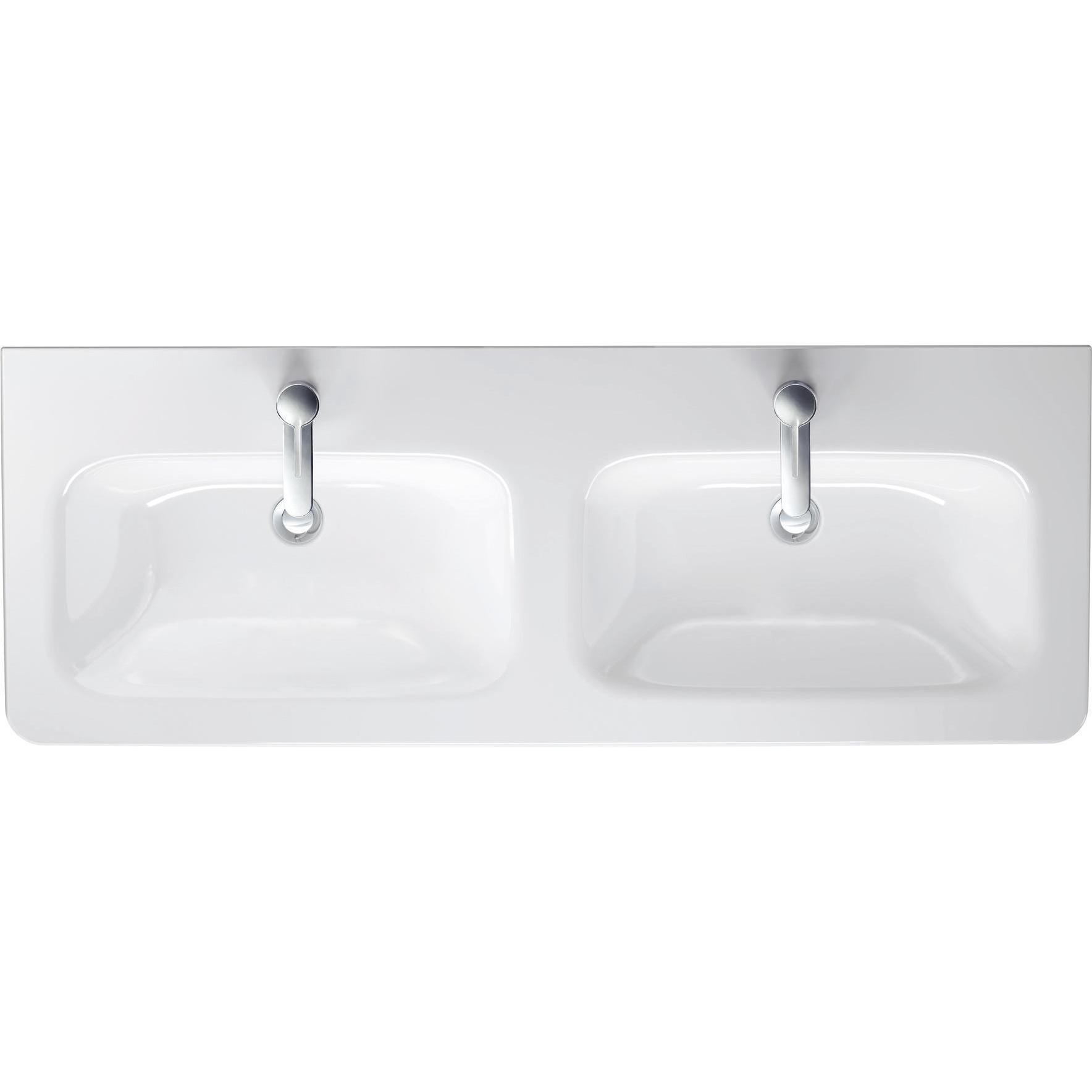 Duravit, Waschbecken, Doppel-Waschtisch DURASTYLE m ÜL HLB 1300x480mm 1 Hahnloch weiss (480 mm, 1300 mm)