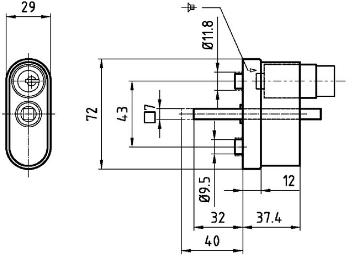 Actual product image Glutz Spike key rosette 5617 A lockable 72x29x37.4m (Door rosette)