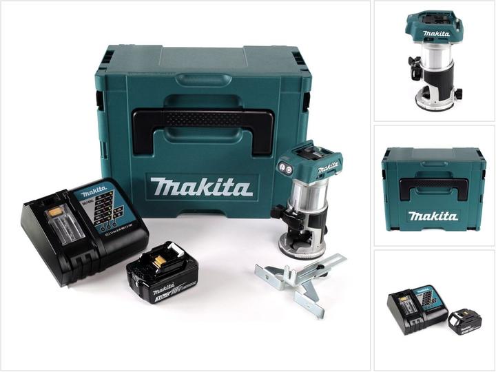 Produktbild Makita DRT 50 RF1J Akku Multifunktionsfräse brushless 18V + 1x Akku 3,0 Ah + Schnellladegerät im Mak
