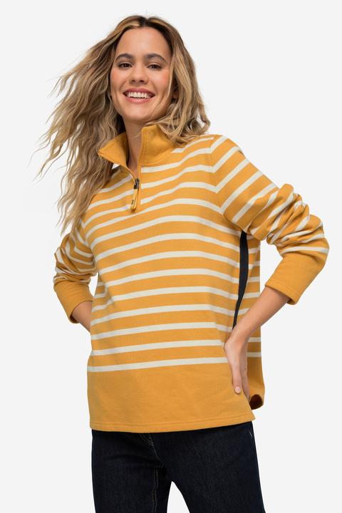 Image du produit Laurasøn Sweat-shirt à rayures, col camionneur et manches longues. Label OEKO-TEX (M)
