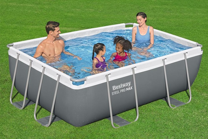 Produktbild Bestway Power Steel Frame Pool-Set 282 x 196 x 84 cm (282 x 196 x 84 cm)