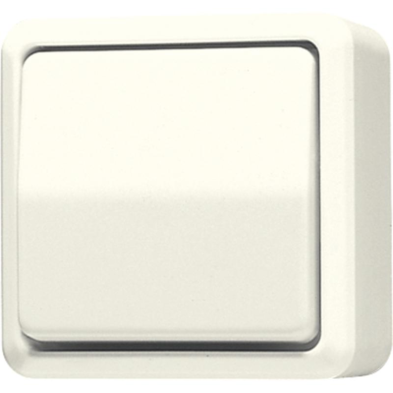 JUNG Kreuzschalter AP 600 ws glz AP IP44 1f 607A, Taster + Schalter, Weiss