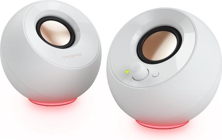 Creative Lautsprecher Pebble SE RGB Stereo, weiss