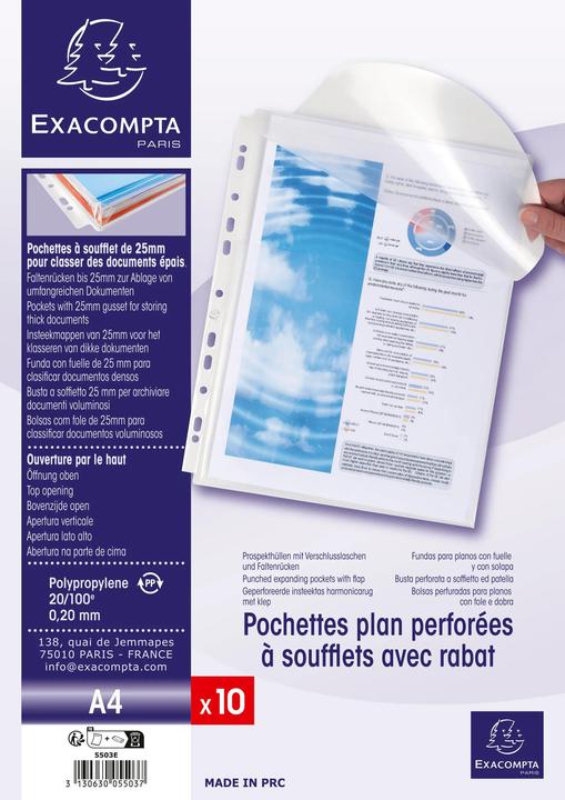 Immagine prodotto Exacompta Canguro A4 Tasca espositiva, trasparente (A4, 10x)