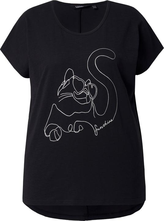 Immagine prodotto Ulla Popken T-shirt dal taglio oversize con design metallico con animale, scollo a girocollo e mezze maniche (54)