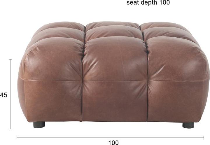 Produktbild Dutchbone Hocker Hackman Leather Chocolate