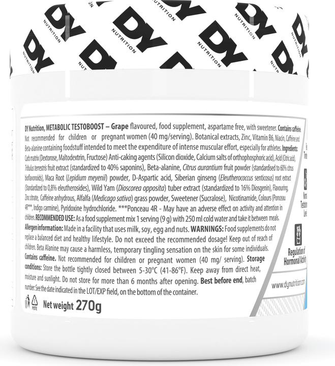 Produktbild DY Nutrition Metabolic Testoboost (Traube, 1 Stk., 324 g)