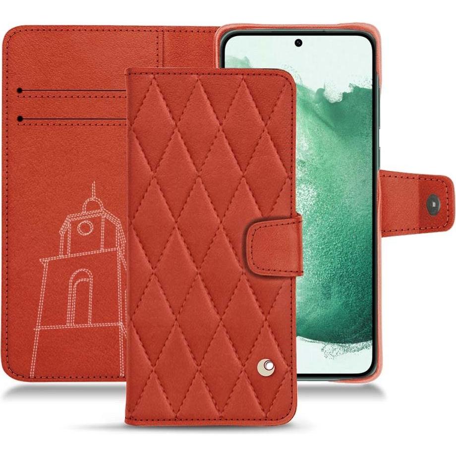 Noreve Lederschutzhülle Wallet (Samsung Galaxy S22+ 5G), Smartphone Hülle, Orange