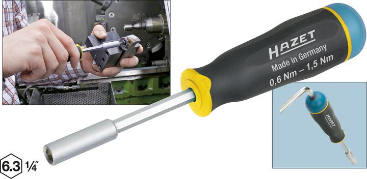 Produktbild HAZET Drehmomentschraubendreher 6001-1.5/3 ∙ Nm min-max: 0.6 - 1.5 Nm ∙ Toleranz: 10% ∙ Sechskant6,… (1/4", 0.60 Nm, 1.50 Nm)