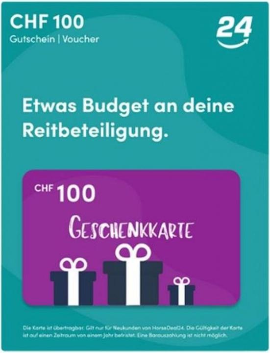 Actual product image Horsedeal24 Online gift voucher CHF 100.- (1 pcs.)