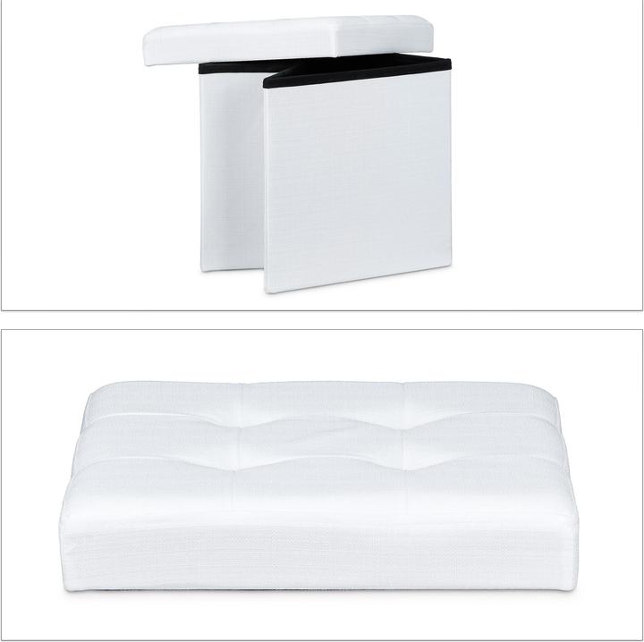 Actual product image Relaxdays Folding Storage Ottoman