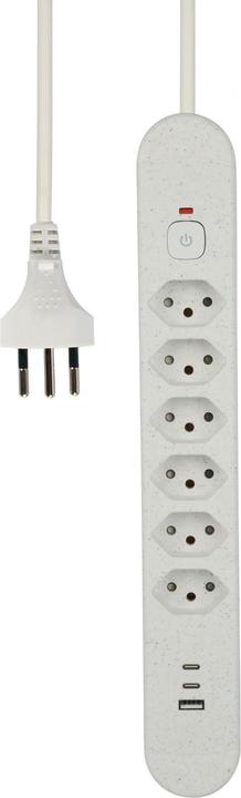 Actual product image Schönenberger Socket strip (6x, Type 12, Type 13, USB-A, USB-C, 1.80 m)