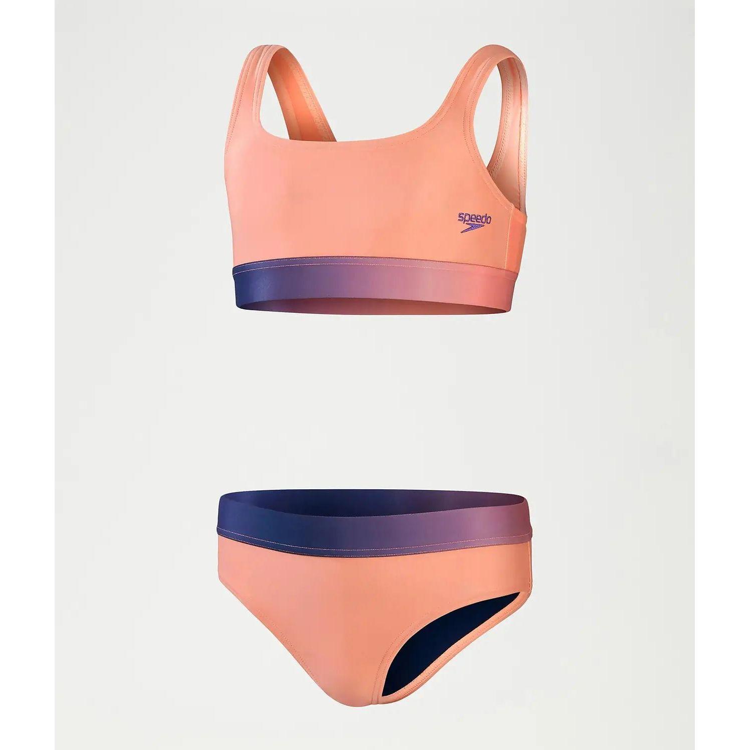 Speedo, Mädchen, Bikini, Contrast Band, Rosa, (11, 12)