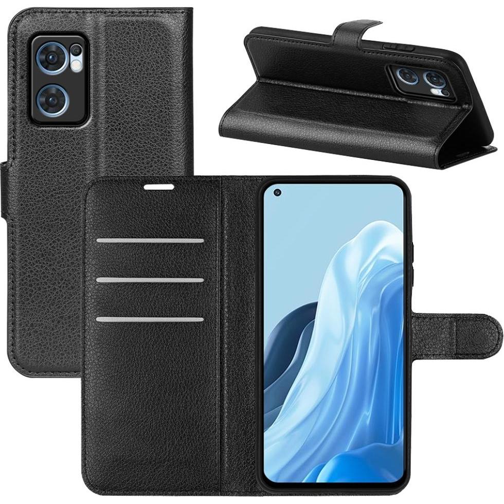 Screenguard Oppo Find X5 Lite Leather Guard Lederhülle (Oppo Find X5 Lite), Smartphone Hülle, Schwarz