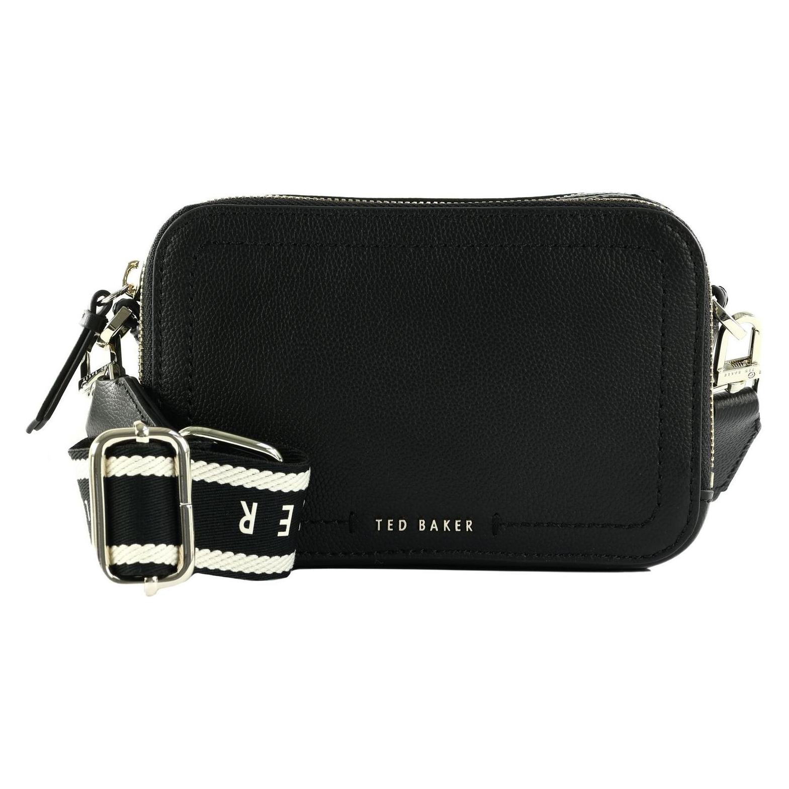 Ted Baker, Damen, Handtasche, Linzie Webbing Leather Crossbody Camera Bag, Schwarz