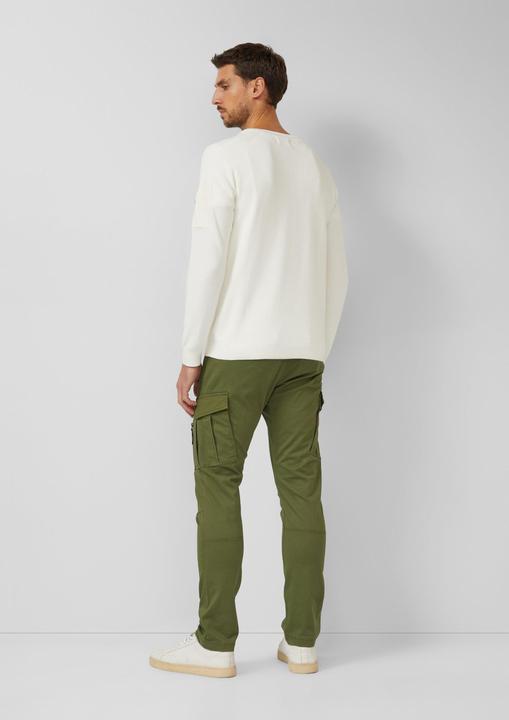 Produktbild s.Oliver Strickpullover Strukturierter Raglanpullover aus Baumwolle mit Ärmeltasche (XL)