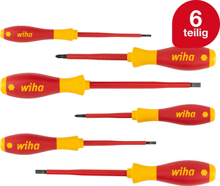 Wiha Schraubendreher Set SoftFinish electric (Phillipps cross recess (PH), Slotted screws)