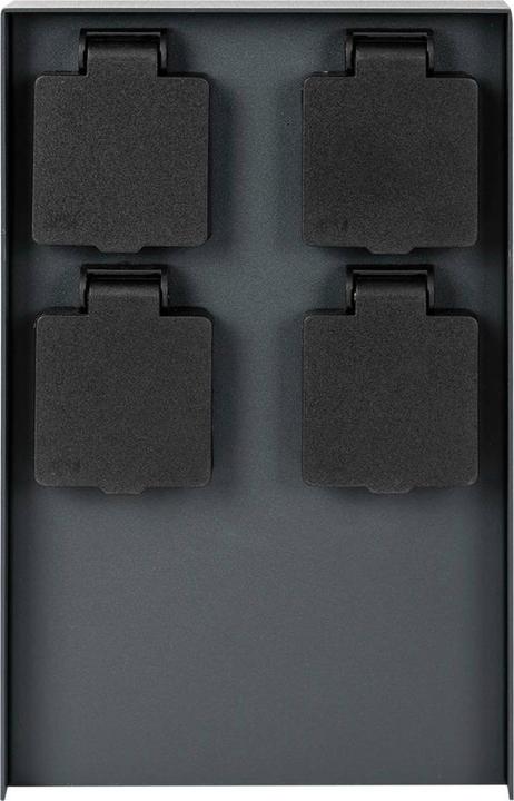 Image du produit Grafner Colonne de prises noire avec 4 prises extérieures en acier inoxydable colonne d'énergie pour prises