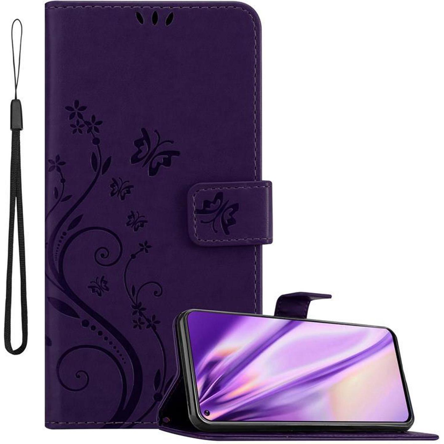 Cadorabo Flower Book Cover (Samsung Galaxy A8s), Smartphone Hülle, Violett
