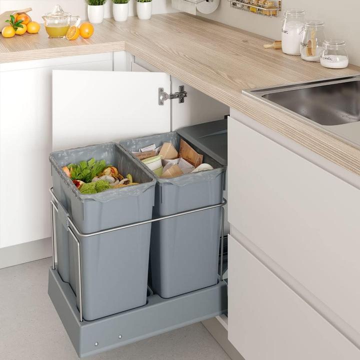 Actual product image Menage Confort Pull-out high-capacity trash bin with guides for kitchen cabinet installation (30 l)