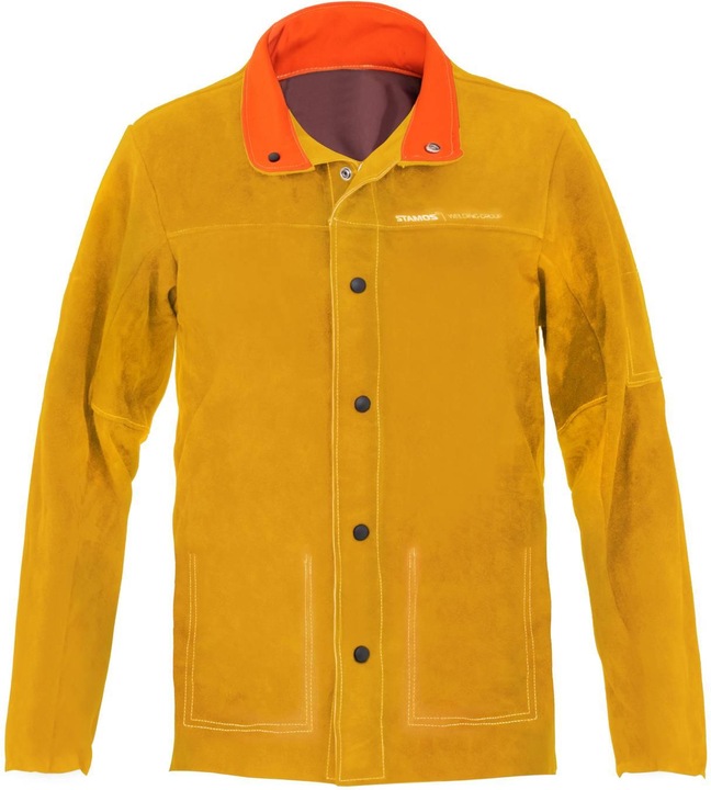 Stamos Schweisserjacke Schweisserjacke Arbeitsjacke Schweissen Rindsleder Grösse M gold (M)