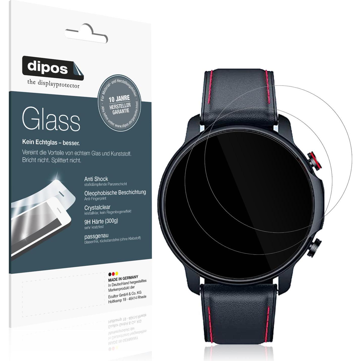 Dipos Displayschutz Anti-Shock, Smartwatch Schutzfolie, Transparent