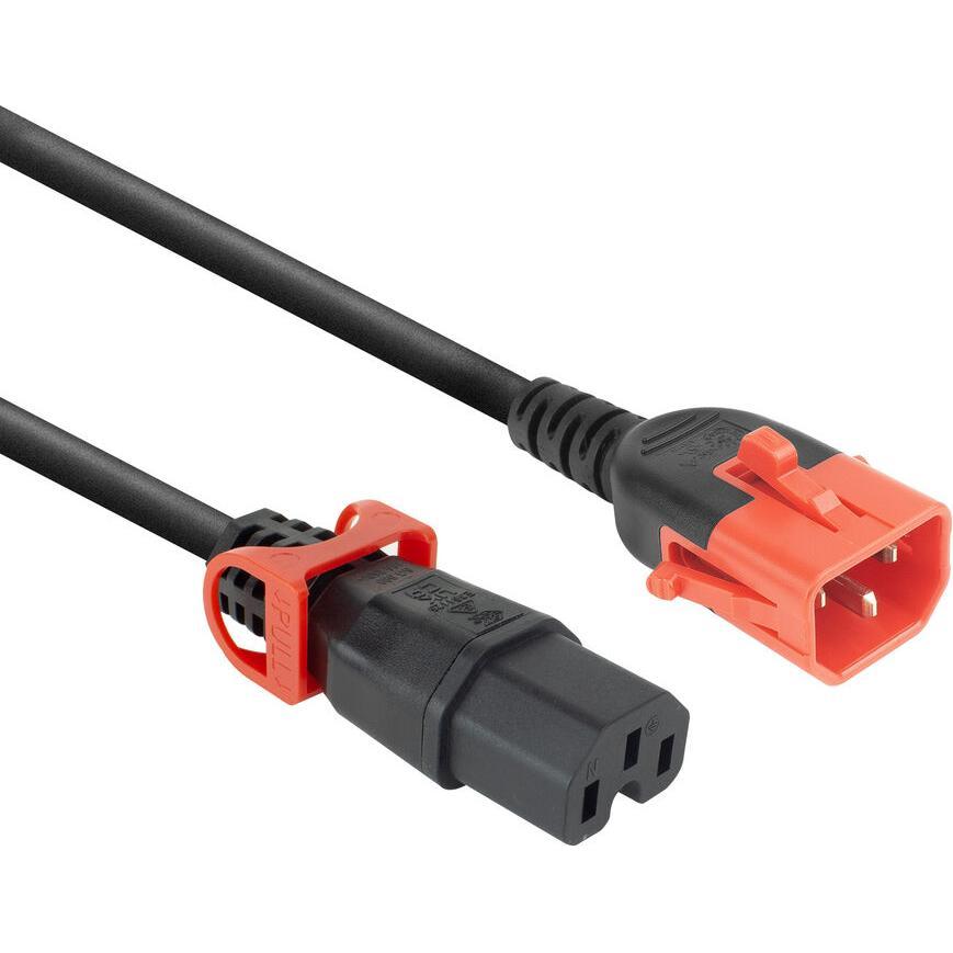 ACT Powercord C14 IEC Lock+ Dual Locking - C15 IEC Lock+ black 1 m, PC3868, USV Zubehör