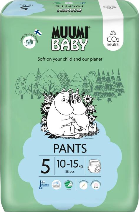 Muuwmi Muumi Baby Eco Pull Ups Size 5 38 Sensitive Premium Nappy Pants with Leakage Barrier (38 pcs.)