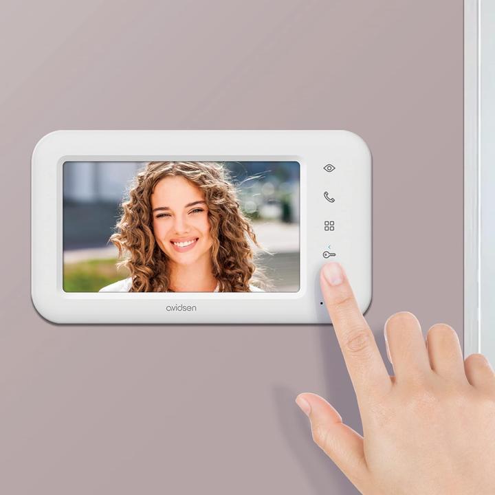 Actual product image Avidsen ELIA video door intercom wired complete set white, aluminium (Cable)