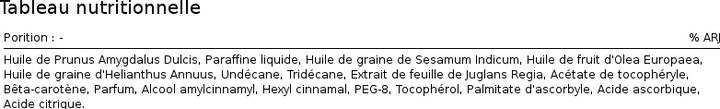 Nutritional values and ingredients Olival Huile Super Carotte (Self tanning oil, 100 ml)