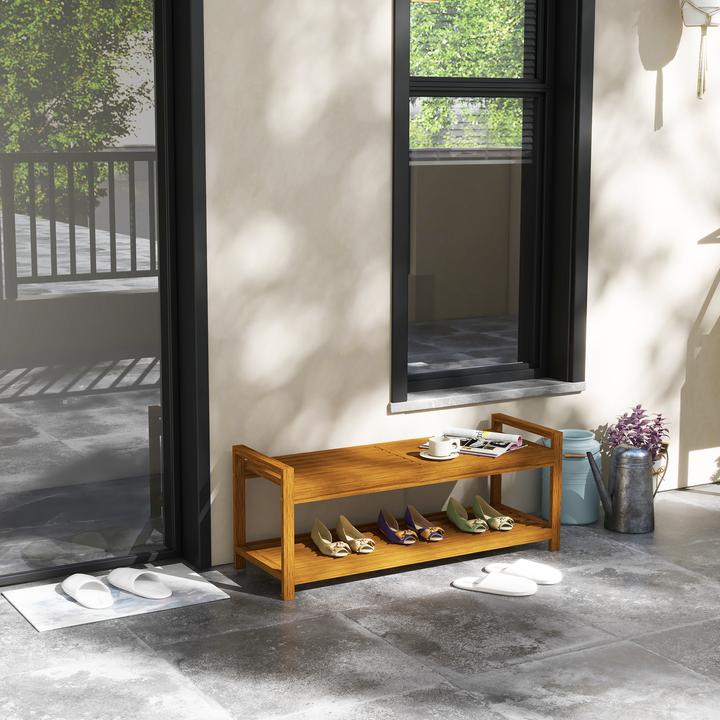 Actual product image Outsunny Gartenbank mit Ablageregal