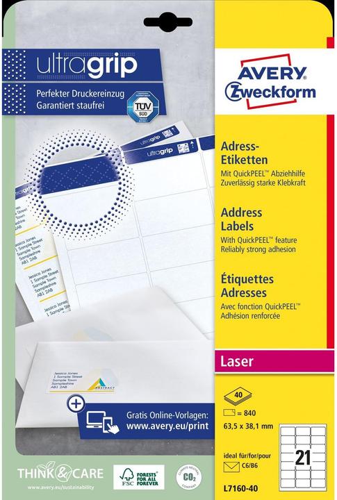 Actual product image Avery Address labels