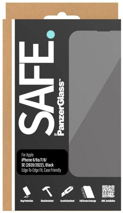 Immagine prodotto Safe. Pellicola protettiva per iPhone 6/6s/7/8/SE (2020/2022) (1 Pezzo/i, Apple iPhone 6s, Apple iPhone SE (terza generazione), Apple iPhone SE (seconda generazione), Apple iPhone 6, Apple iPhone 8, Apple iPhone 7)