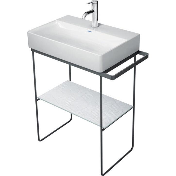 Duravit, Waschbeckenunterschrank, Metallkonsole DURASQUARE bodenst höhenv. +50mm f WT 235660 sw ma (66.5 x 45 x 79 cm)