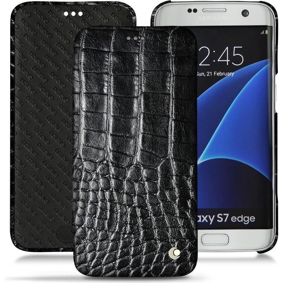 Noreve Lederschutzhülle horizontal (Samsung Galaxy S7 Edge), Smartphone Hülle, Schwarz
