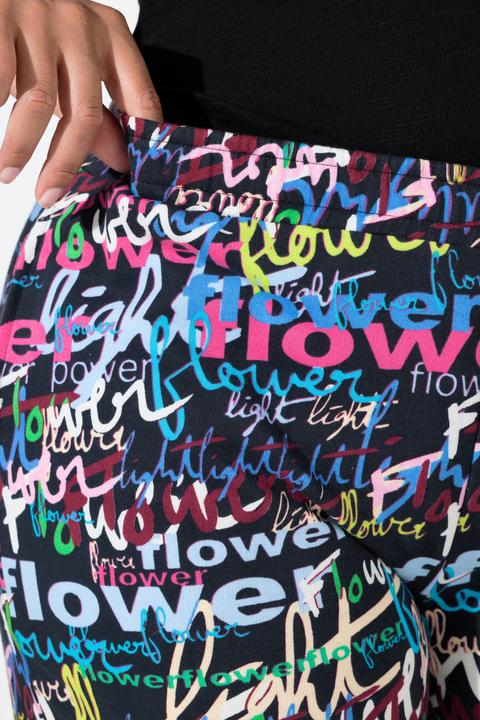 Image du produit Angel of Style Pantalon en molleton, jambe droite et message « flower power » coloré (46)