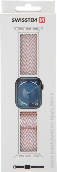 Swissten Nylon Band for Apple Watch 42/44/45/49 mm Pink (with Buckle) (Nylon)