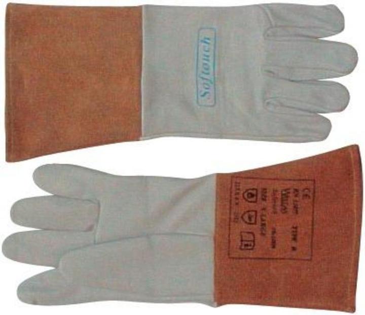 Productafbeelding Weldas Lashandschoenen maat XL (9,5) naturel/oranje EN 388, EN 12477, EN 1149-2 (XL)
