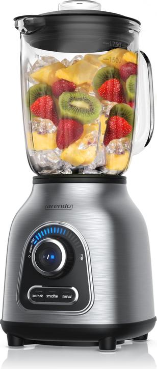 Produktbild Arendo Edelstahl Standmixer 1400 W, Power Mixer, 1,75l Glasbehälter, Blender, Hochleistungsmixer, silber (1400 W)