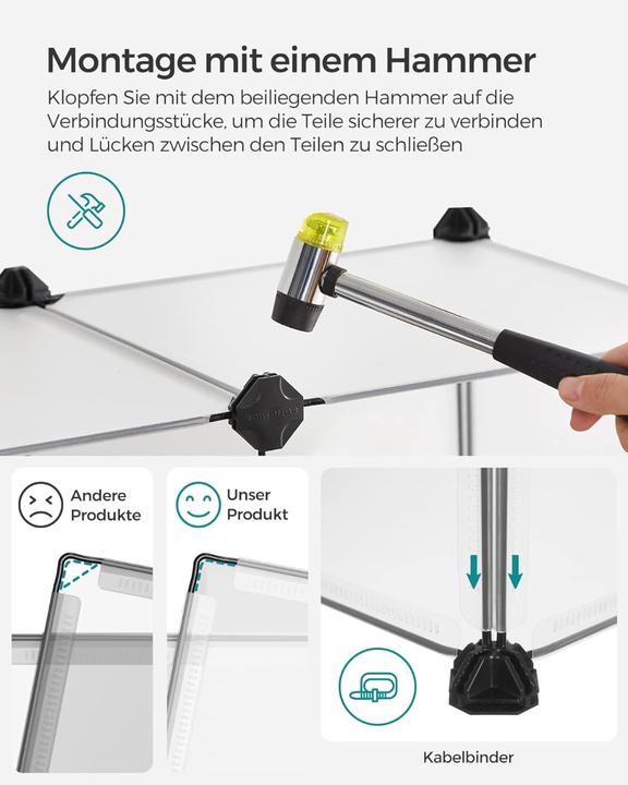 Produktbild Songmics Freigehege Kunststoff Laufstall Kleintiere Weiss