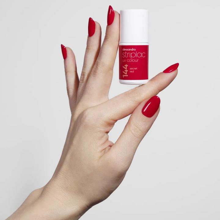 Actual product image Alessandro ALESSAN Striplac UV Colour Sec Red 6.5ml (144 Secret Red, UV gel varnish)